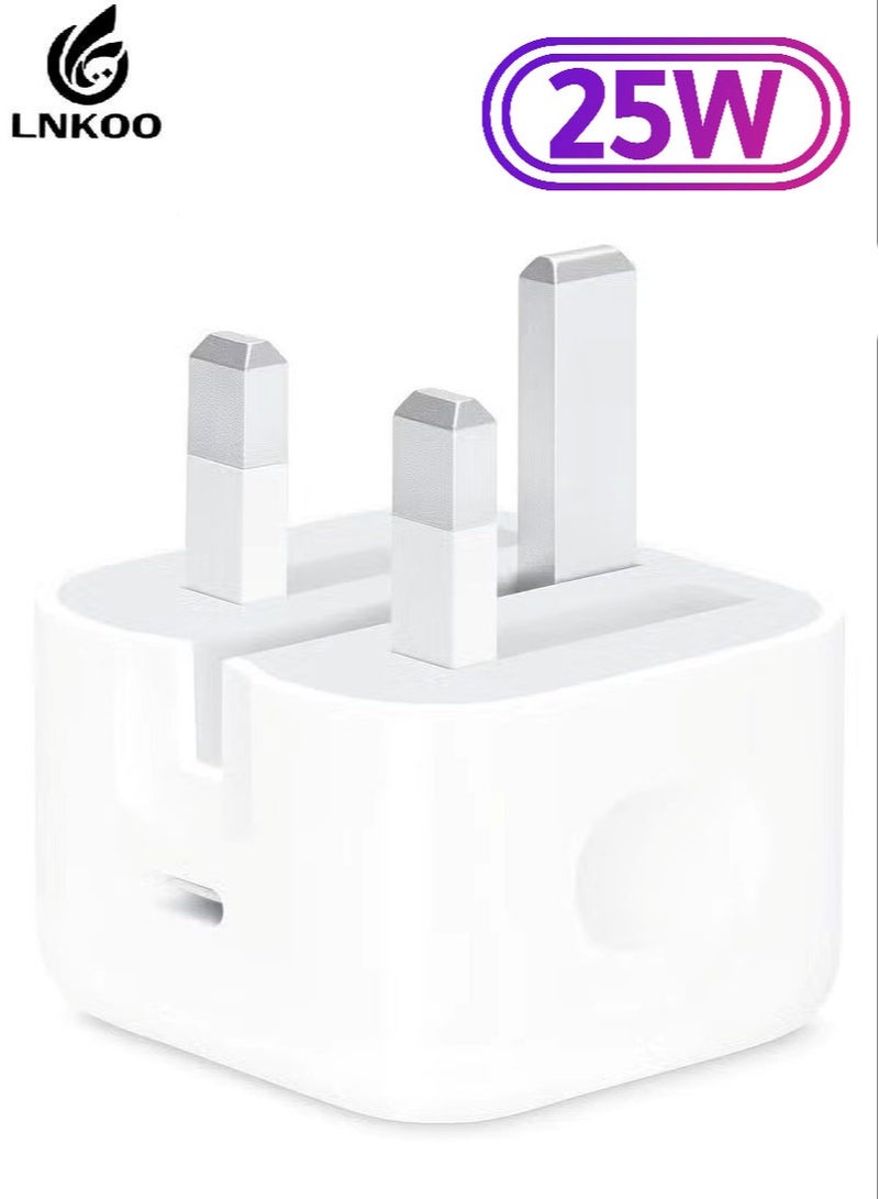 لنكوو شاحن ايفون سريع 25 وات | شاحن حائط USB C سريع متوافق مع iPhone 15/14/14 Pro/14 Pro Max/13/12/SE2020/11/XR/XS Max/X/iPad - Image 1